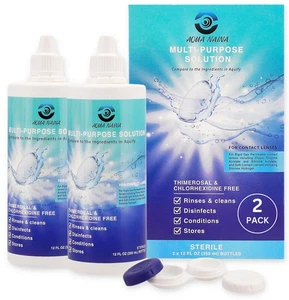 Solución de contacto Aqua Naina con estuche para lentes, paquete de 2 12 fl oz - Imagen 1 de 3