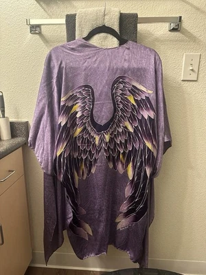 PRECIOSO KIMONO ÁNGEL SEDA PINTADO A MANO Foto 1 de 4