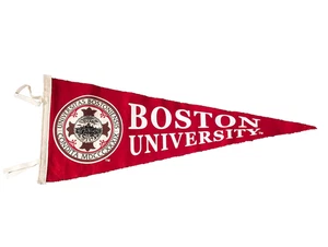 Boston University BU Felt Pennant Banner Flag Massachusetts College Red 29" - Picture 1 of 7