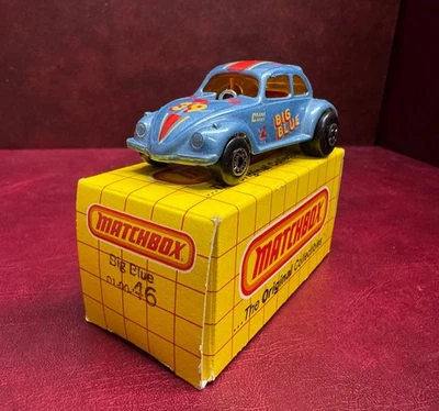 Matchbox #46-“Big Blue” VW Beetle Streaker-Patrocinado c.1972 - Imagem 1 de 4