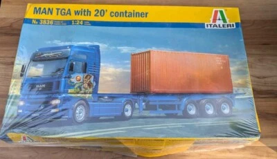 KIT MODELO SEMIRREMOLQUE ESCALA 1/24 ITALERI MAN TGA CON CONTENEDOR DE 20' #3836 - ¡LEER! Foto 1 de 4