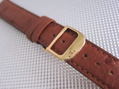 Jaeger LeCoultre 750er 18K Gold Faltschließe mit Straußenband 17/16mm - Bild 1 von 4