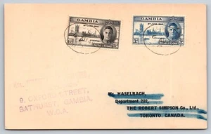 Estampillas postales de Gambia 1 1/2 y 3 d Parlamento del Rey Jorge VI 1946 21V - Imagen 1 de 2