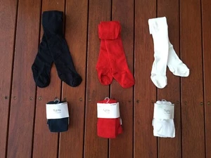 NUEVAS Medias de Algodón Orgánico para Bebé Niña 0-4 Años Marfil Azul Marino Rojo - Imagen 1 de 5