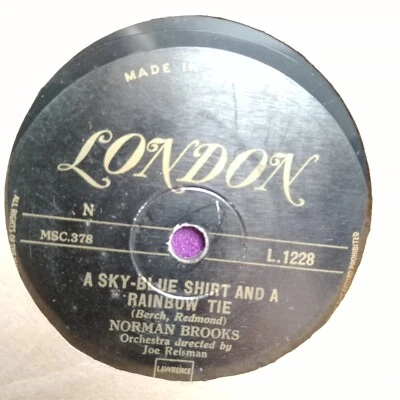 Norman Brooks ‎– A Sky-Blue Shirt And A Rainbow Tie - London L.1228- 78rpm - Image 1 of 2