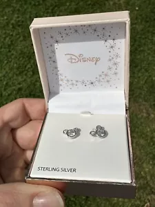 Aretes con cabeza de Mickey de Disney de plata de ley 925 circonita nuevos en caja ¡Raros! - Imagen 1 de 5