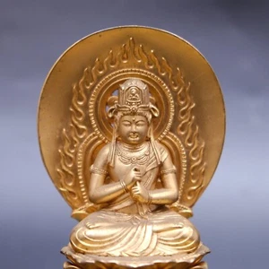 0425d Buddismo Giapponese Dainichi Nyorai Buddha statuina firmata Shuun Makita - Foto 1 di 12