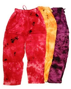 Tie dye Rayón Verano Slouch Pantalones Largos Unisex VENDEDOR DEL REINO UNIDO - Imagen 1 de 1