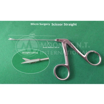 Surgical Nano Scissor Straight, Working Lenght 7 cm, Sheath Diameter 0.9 mm - Image 1 of 4