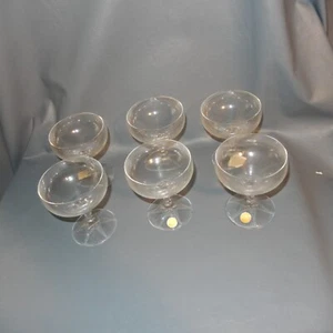 Set 6 Vintage WEST GERMANY Crystal Champagne Saucer Stem Glass Lot Coupe Lot - Picture 1 of 4