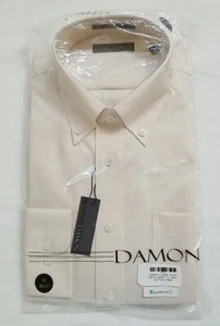 NWT Damon Easy Care Dress Shirt Men Size 16 36/37 Ecru - Picture 1 of 8
