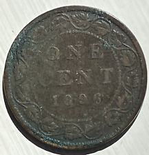 1896 Canada One Cent Coin  -  Free Shipping