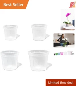 8 Slotted Orchid Pots Plastic 3-6 Inch Aeration Drainage Indoor Outdoor Planters - Picture 1 of 11
