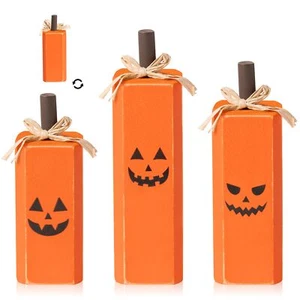 3-Piece Reversible Wooden Fall Pumpkin Tiered Tray Decor Set - Picture 1 of 7