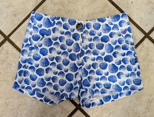 Nautica Girls Seashell Shell Printed Boulevard Pulitzer Shorts Blue Beach Sz 8 - Picture 1 of 4