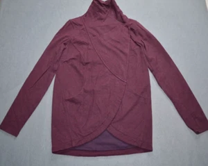 Lululemon Terry Wrap Up Jacket Women's Size 8 Terry Sweater Magenta Thumbholes - Picture 1 of 10
