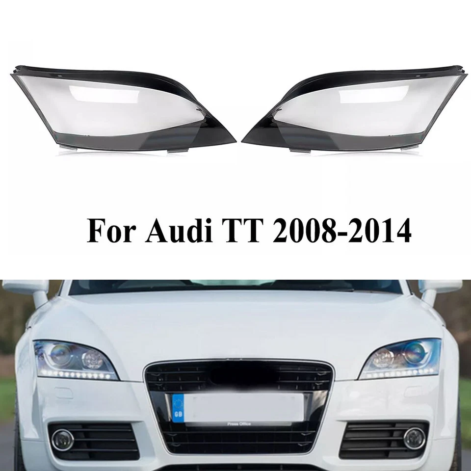 For AUDI TT 2008-2014 2011 2012 2013 Headlight Headlamp Lens Cover Shell Pair - image 1 of 4