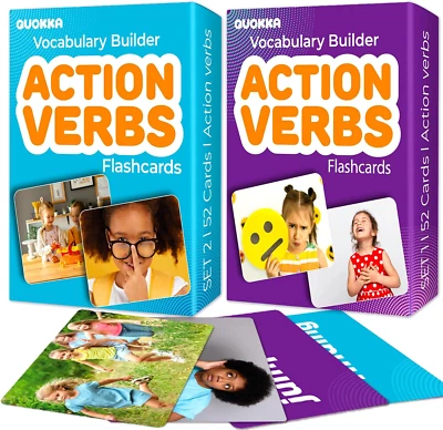 104 Vocabulary Flash Cards Action Verbs Speech Therapy Educational ESL Learning  - image 1 of 4