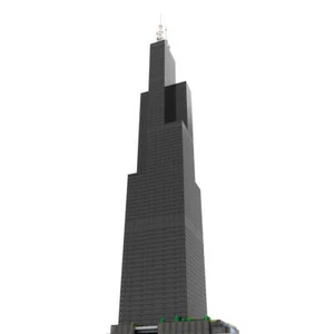 MOC-127024 Willis Tower Sears Tower 1:800 Scale Building 2845 Pieces Brand New - Picture 1 of 5