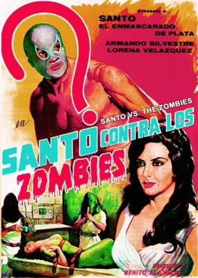 SANTO VS THE ZOMBIES (1961) Early SANTO Rarity SANTO in INVASION OF THE ZOMBIES - Image 1 of 2