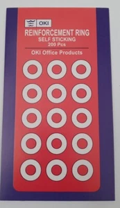 200 x SELF ADHESIVE PAPER REINFORCEMENT RING for Punched Holes Reinforcement - Picture 1 of 6