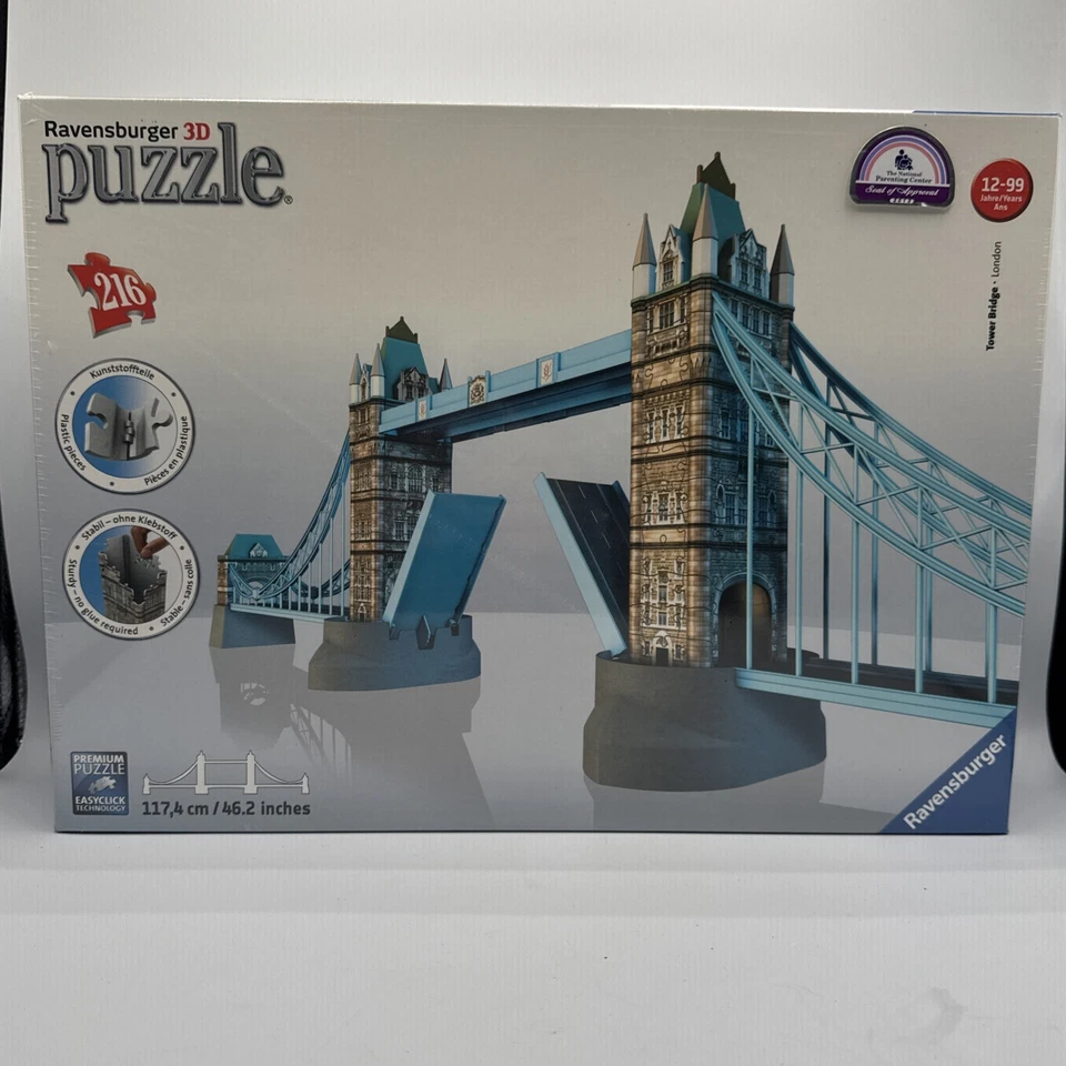 Ravensburger 3D Premiium Puzzle Tower Bridge London 216 Easy Click Pieces New - Image 1 of 4