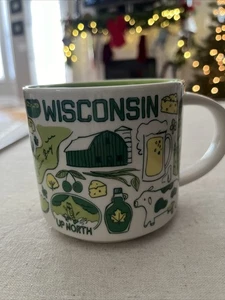 Taza de café Starbucks Wisconsin 14 oz de la exclusiva serie Been There - Imagen 1 de 5