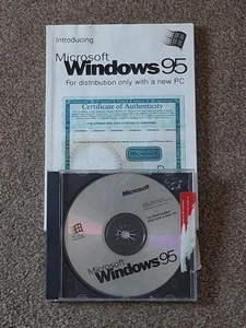 Microsoft Windows 95 Operating System - Genuine OEM Original Manual + COA & CD - Photo 1/4
