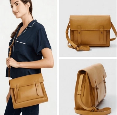 Bolso Bandolera Abercrombie & Fitch Cuero Amarillo Mostaza Foto 1 de 4