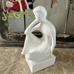 Royal Dux Bohemia White Porcelain Woman Figurine Czech Signed 8” Statue - Picture 1 of 6