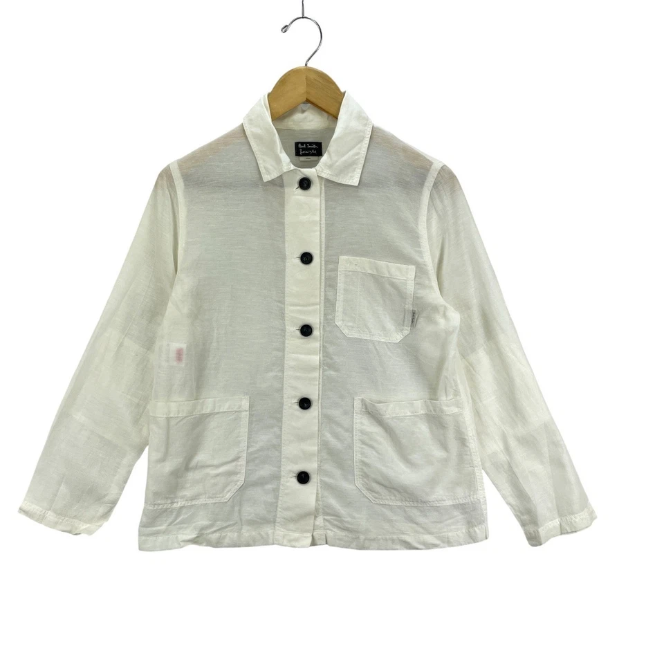Chaqueta Camisa Paul Smith Abotonada Para Mujer Talla 38 Pequeña Blanca Informal Capas Foto 1 de 4