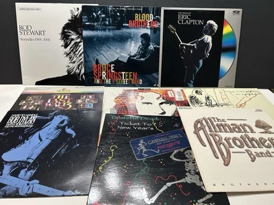9 Music Laserdisc Lot Eric Clapton Bruce Springsteen Rod Stewart Grateful Dead - Image 1 of 4