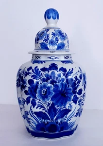 ROYAL DELFT PORCELEYNE FLES GINGER JAR LIDDED VASE THE ORIGINAL BLUE - EXCELLENT - Picture 1 of 6