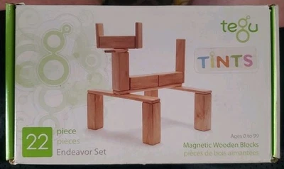 Tegu Magnetic Wooden Block Set 22 Pieces STEM Creative Play Car Person New Boxed - Image 1 of 4