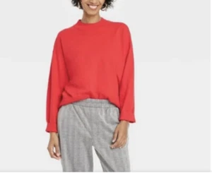 Women’s A New Day Classic Long Sleeve Fine Gauge Sweater Red Size L NEW! - Picture 1 of 9