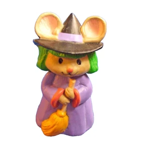 Hallmark Merry Miniatures Halloween Vintage MOUSE WITCH MINI ESTATUILLA 1993 NUEVO - Imagen 1 de 5
