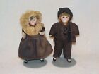 Great Pair Of German Antique All Bisque 4" Miniature Dolls