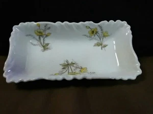 Antique Becher,Stark & Merkin Embossed Yellow Floral Small Dish,Germany - Picture 1 of 9