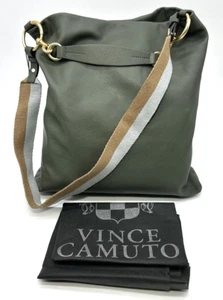 Vince Camuto Pebbled Leather Valda Tote Fig Leaf Dust Bag - Picture 1 of 6