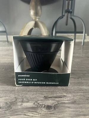 Starbucks 2022 Black Pour Over Set Coffee Funnel Brewing Manual Coffee Maker New - Image 1 of 4