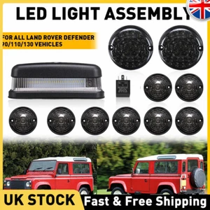 Full Smoked LED Light Upgrade Kit For Land Rover Defender 200/ 300Tdi 90 110 130 - Picture 1 of 10