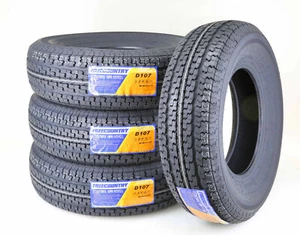 4PC Trailer Tires ST225/75R15 Free Country Radial 10 Ply LR E w/Scuff Guard - Picture 1 of 5