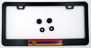 Armenia Flag Metal black Aluminium Car License plate frame holder - Imagen 1 de 6