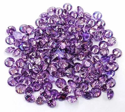 Round Shape 10 Pcs Certified 5x5 MM Sri Lanka Purple Sapphire Loose Gemstone EKF - Image 1 of 4