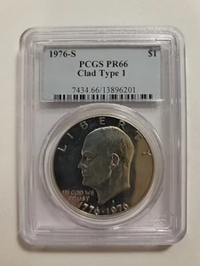 1976-S Proof Eisenhower Dollar- Clad Proof- PCGS PR66- Type 1 - Picture 1 of 4