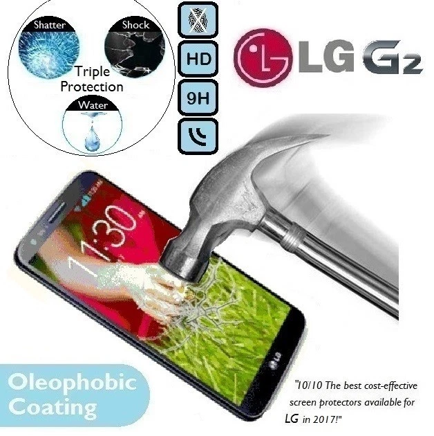 100% Genuine Premium Tempered Glass 9H Screen Protector D802 Phone LCD For LG G2 - Image 1 of 2