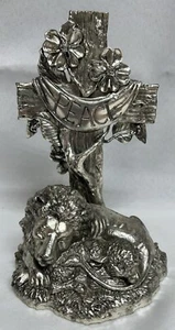 Vintage 2003 Pewter Arthur Court Peace Sculpture Lion Lamb 1 Cor 7:15 God Has... - Picture 1 of 6