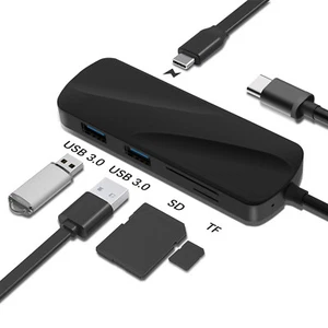 USB 3.0 Type C Hub Adapter 65W PD Charge SD TF Card Reader For Mac Book Pro - Picture 1 of 13