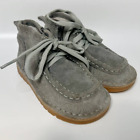 Livie & Luca Paisley Embossed Suede Lace Up Moccasin Booties Gray Unisex 7