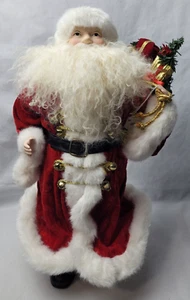 Fluffy beard Santa Clause With Gift Bag - 18 Inches tall. - Picture 1 of 7